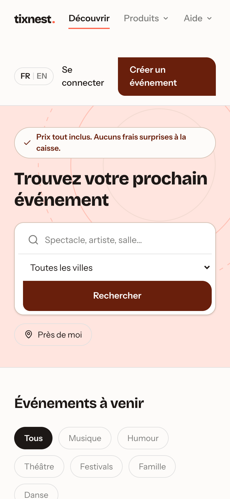 Accueil de Tixnest sur téléphone